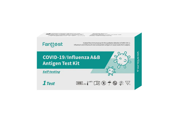 Fanttest Covid-19 Rapid plus Influenza A&B Combination Antigen Test Kit ( 2 x test pack )