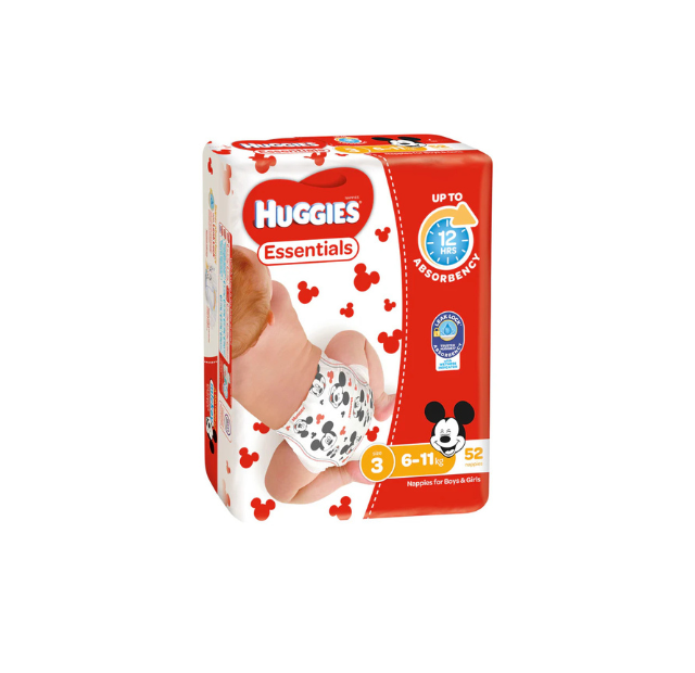 Huggies Essentials Crawler Size (Pack of 52 Nappies)