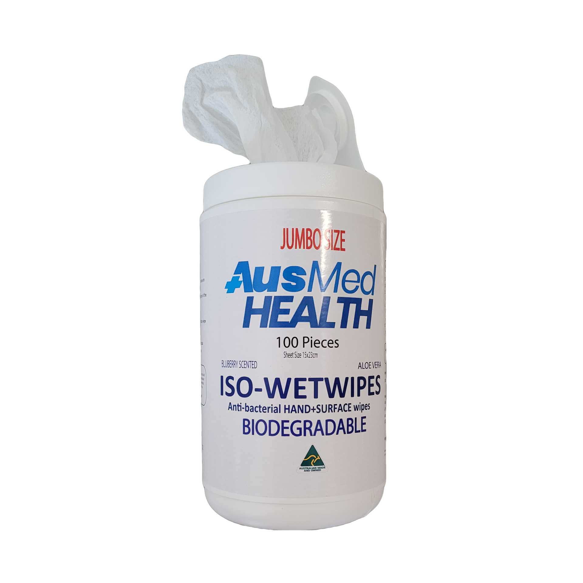 AusMed Health | Anti-Bacterial Hand and Surface Wipes | Biodegradable (100 X-Large Wipes)