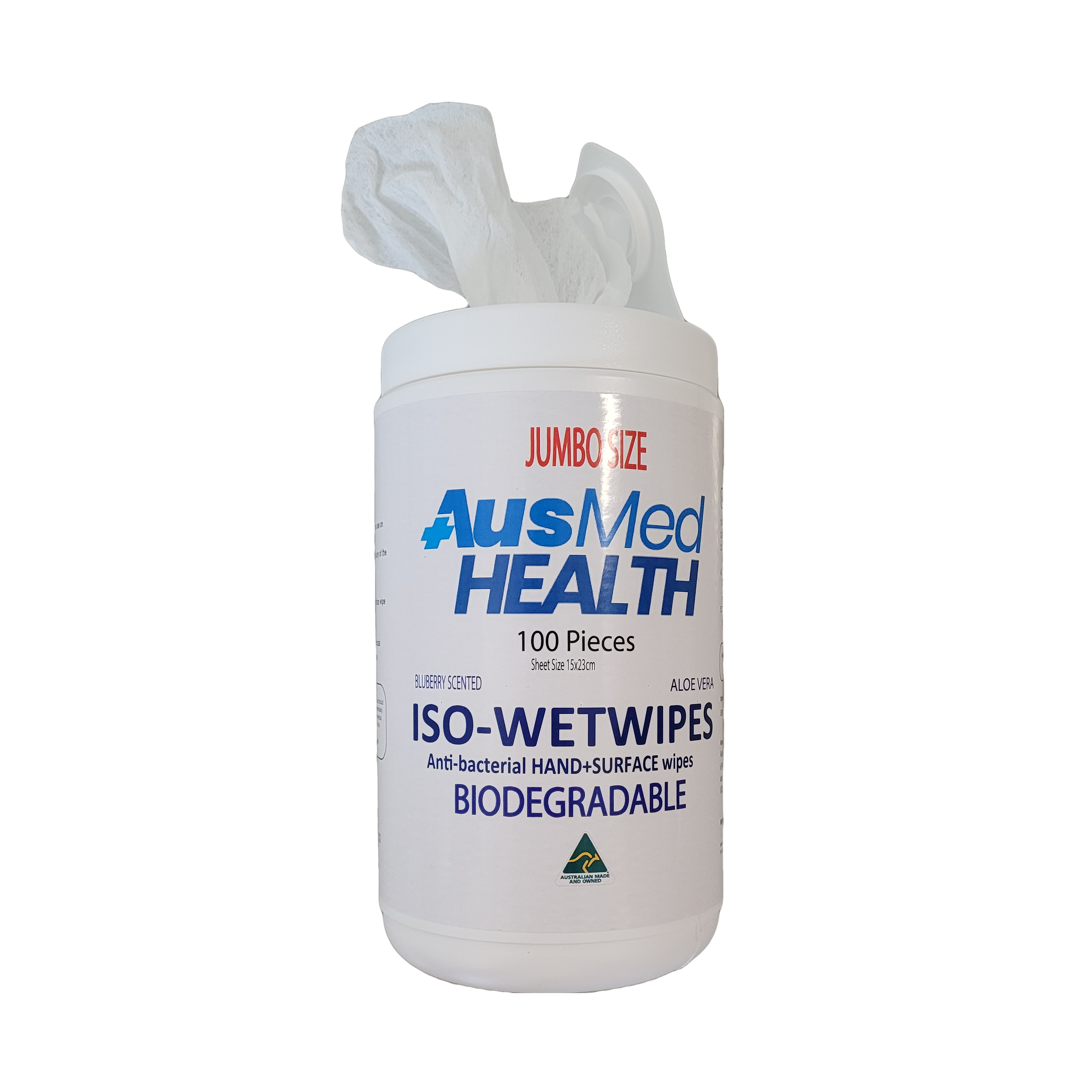 AusMed Health | Anti-Bacterial Hand and Surface Wipes | Biodegradable (100 X-Large Wipes)