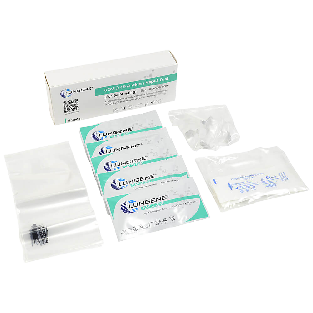 Rapid Antigen Test | COVID-19 |  CLUNGENE Nasal Self Test (5 x Test Pack)