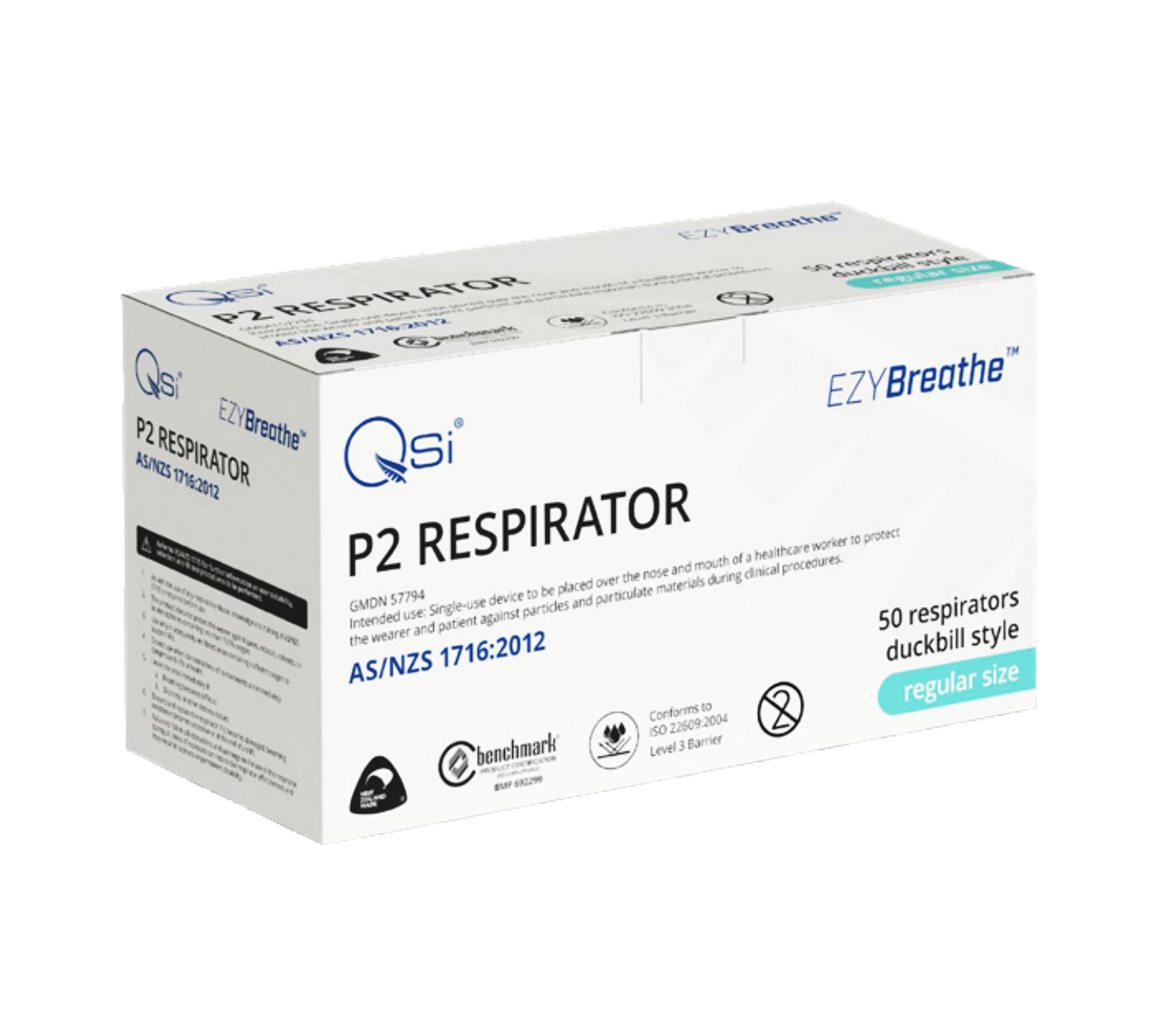 EZY - Breathe P2 Duck Bill Surgical P2 Respirator  Hospital Grade Level 3 | Head loop (1 x box 50 masks)