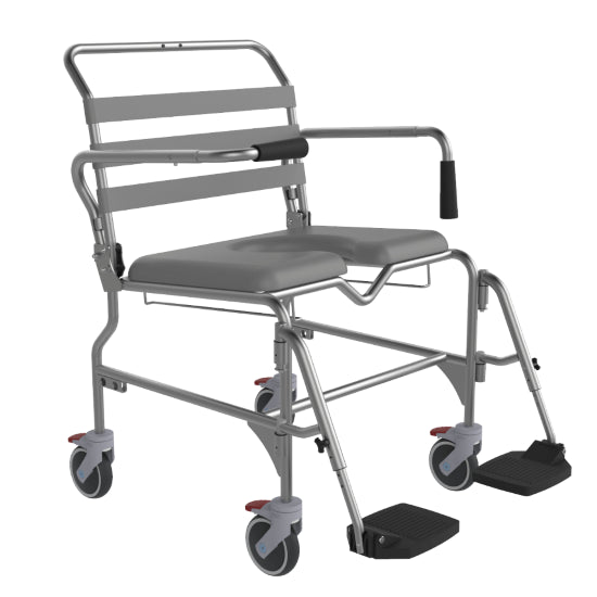ASPIRE Attendant Propelled Commode - Swing Away Footrests - 600 mm Wide