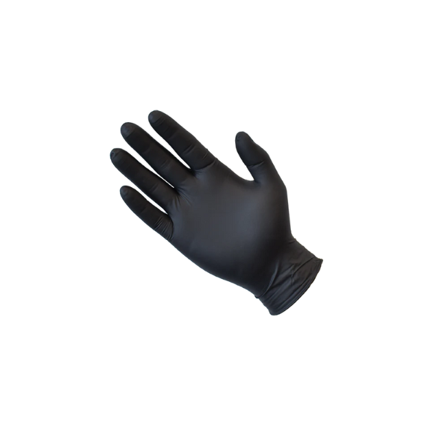 AusMed Health | Black Examination NITRILE Gloves. Latex and Powder Free PPE | Multiple Sizes.   (1xBox/100Gloves)