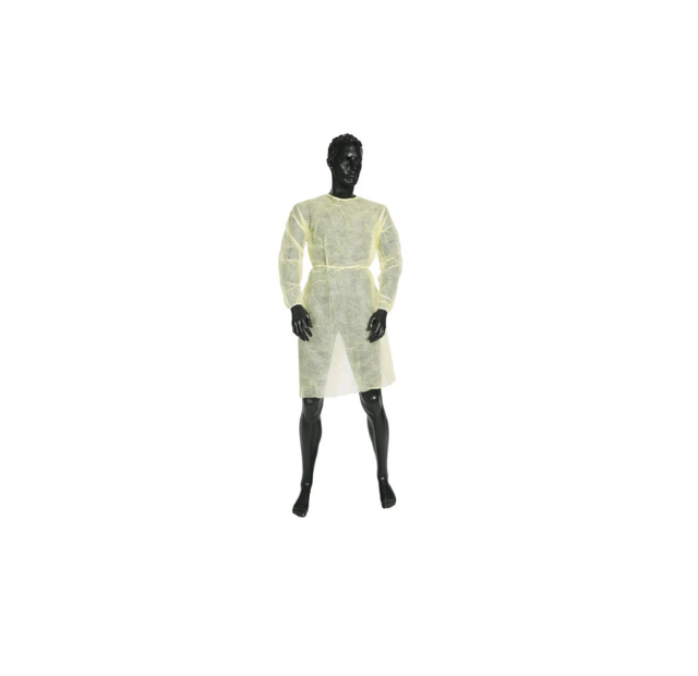 AusMed Health Isolation Gowns: Hospital Grade PPE: L3 Yellow (1 x Pack/10 Gowns)