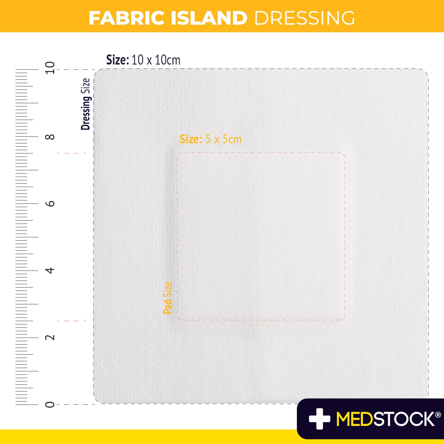MedStock Fabric Island Dressing 10x10cm (100pcs/Box)