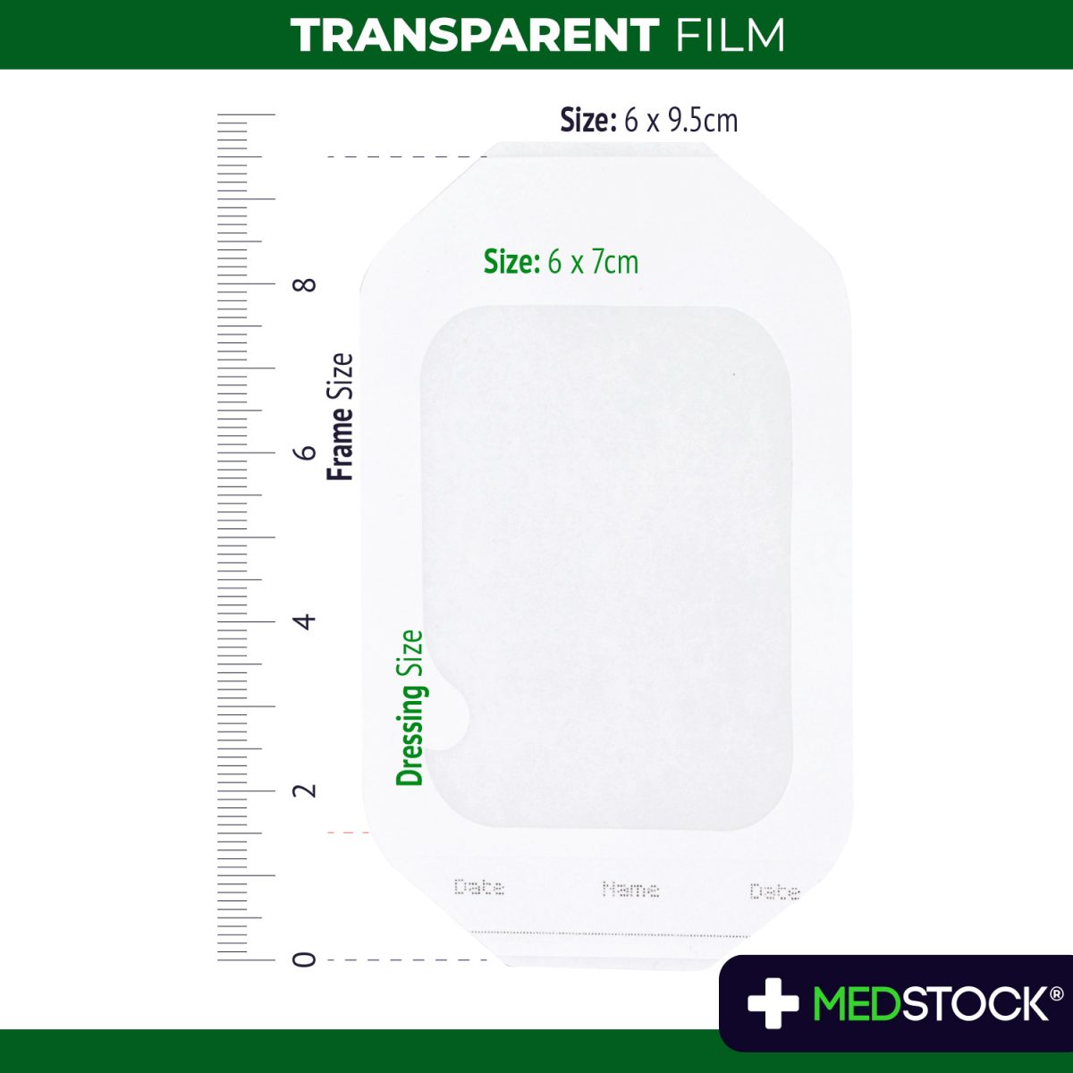 MedStock Transparent Film Dressing (Extra Thin) 6x7cm (50pcs/Box)