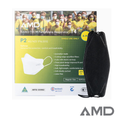 P2 Face Masks BLACK | Australian Made | AMD Nanotech  Level 3 | Ear Loop  -  BLACK  | 4 x ply (1Box/50masks)