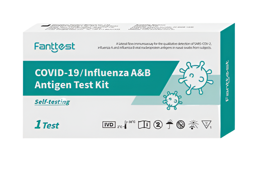 Fanttest Covid-19 Rapid plus Influenza A&B Combination Antigen Test Kit ( 1 x Test Pack)