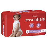 Huggies Essentials Toddler. Size 4 10-15kg. (Pack of 46 Nappies)