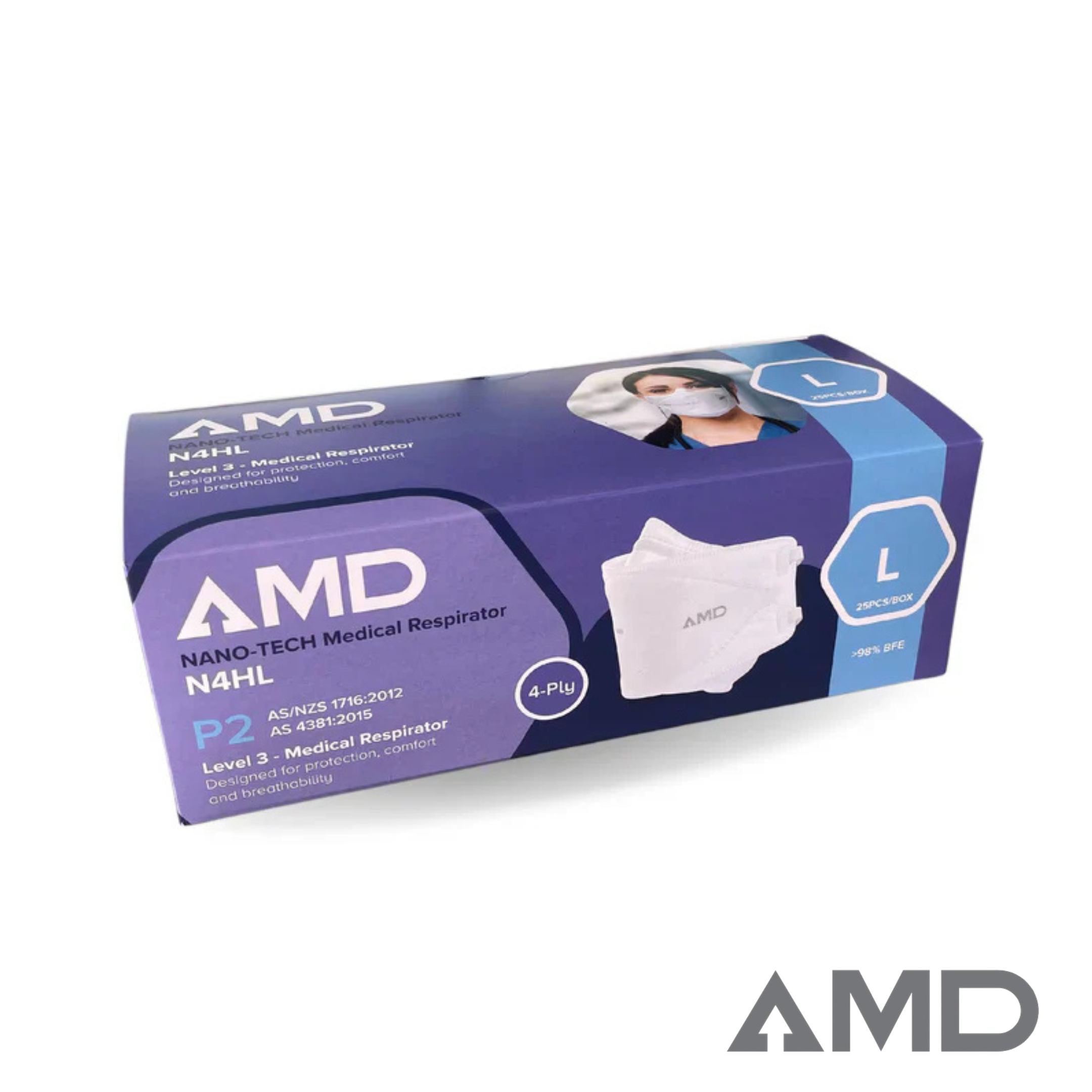 AMD P2 Headband Masks White - Large (1Box/25masks)