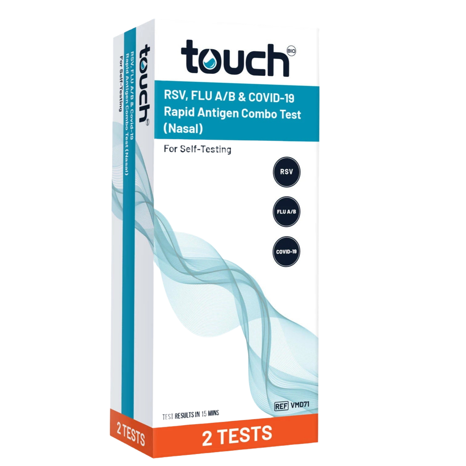 Touch Bio: RSV, FLU A&B, COVID-19 Combo Rapid Tests, High Sensitivity (2xTest Kit)