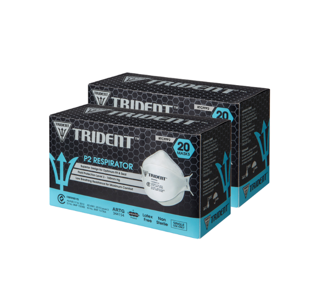 Trident® Surgical P2 | Level 3 Face Masks | No.1 Fit Tested Mask in an Independent Fit Study - Regular (2Boxes/40masks)