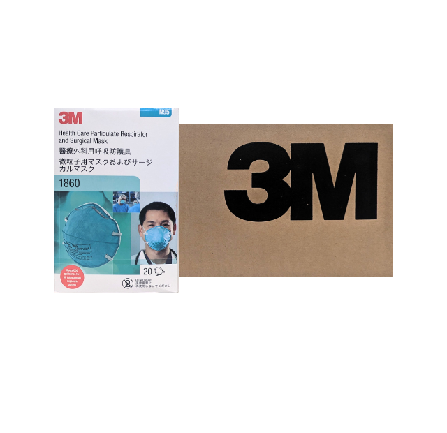 3M 1860 Particulate Cupped N95/P2 Respirator Surgical Grade (1 Carton/6 Boxes)