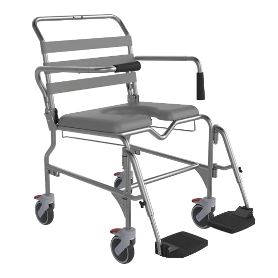 ASPIRE Attendant Propelled Commode - Swing Away Footrests - 530 mm Wide
