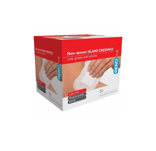 AEROFIX Non-Woven Island Dressing 9 x 10cm Wound Care (1Box/50pcs)