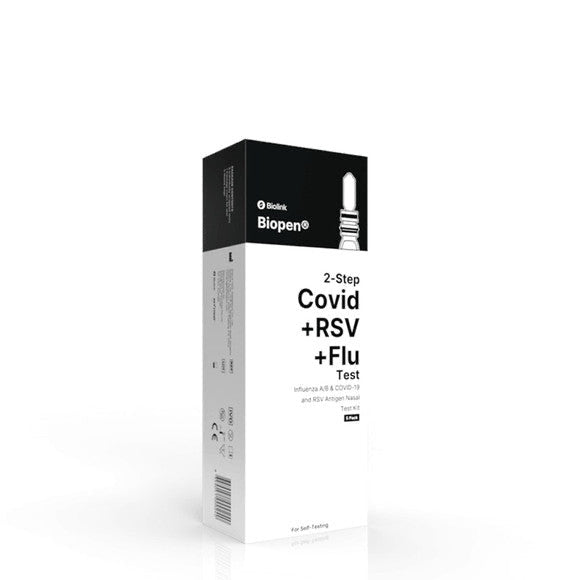 Biopen®  RSV + COVID-19 + Flu / Nasal Pen / High Sensitivity  ( 2 x Test Kit )