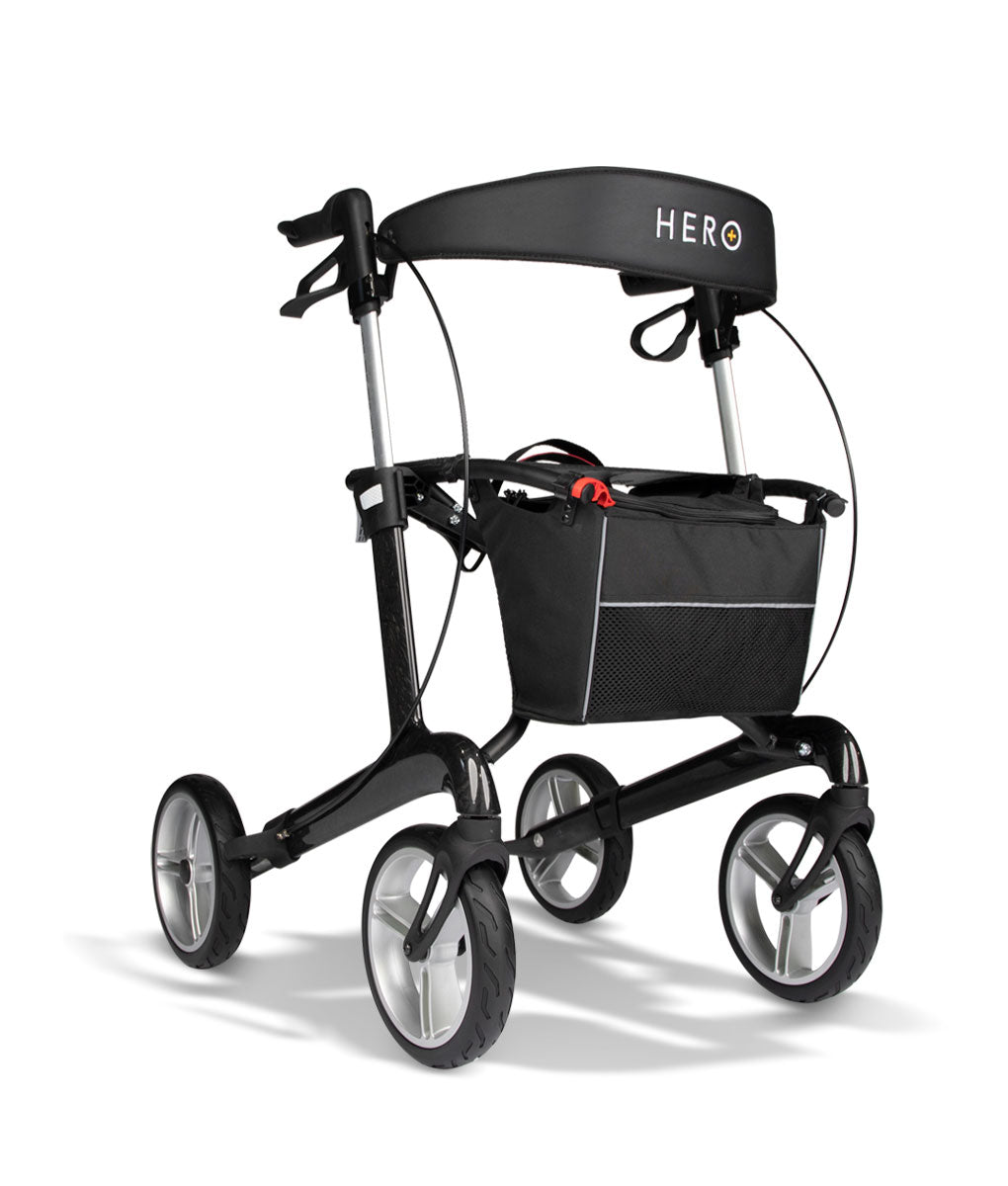 Hero Medical Outdoor Lite Seat Walker Carbon Fibre - Black (2 Sizes)