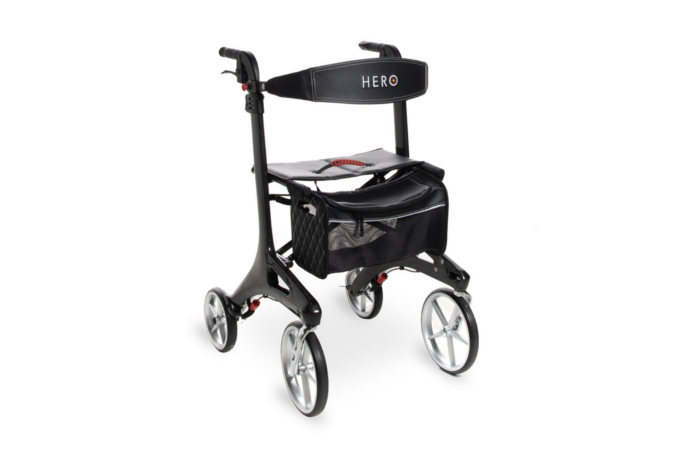 Hero Medical Outdoor Lite Seat Walker Carbon Fibre - Black (2 Sizes)