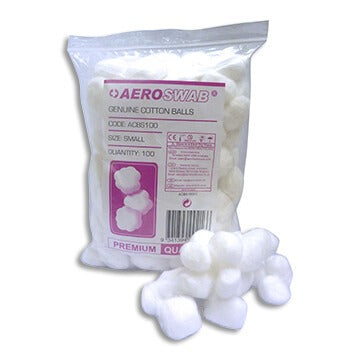 AEROSWAB Small Cotton Balls Bag/100 (Min 10 packs of 100)