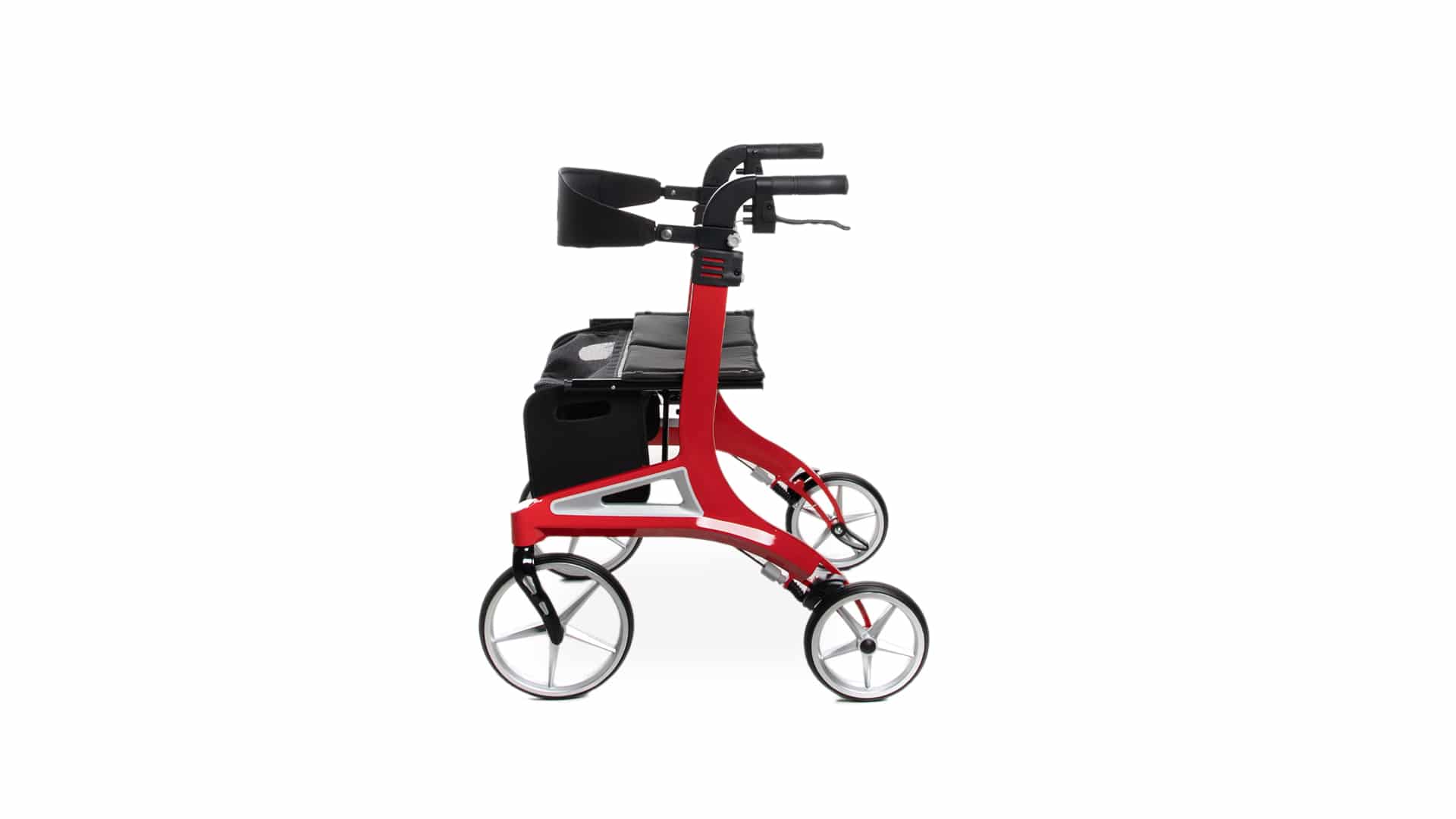 Hero Medical Outdoor Lite Seat Walker (Aluminium) - Medium Size Red