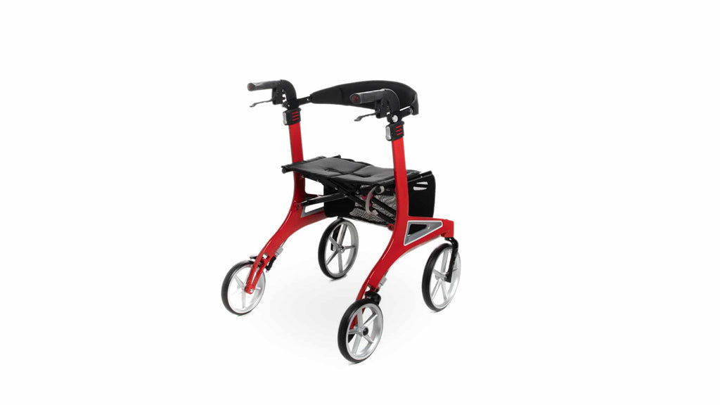 Hero Medical Outdoor Lite Seat Walker (Aluminium) - Medium Size Red