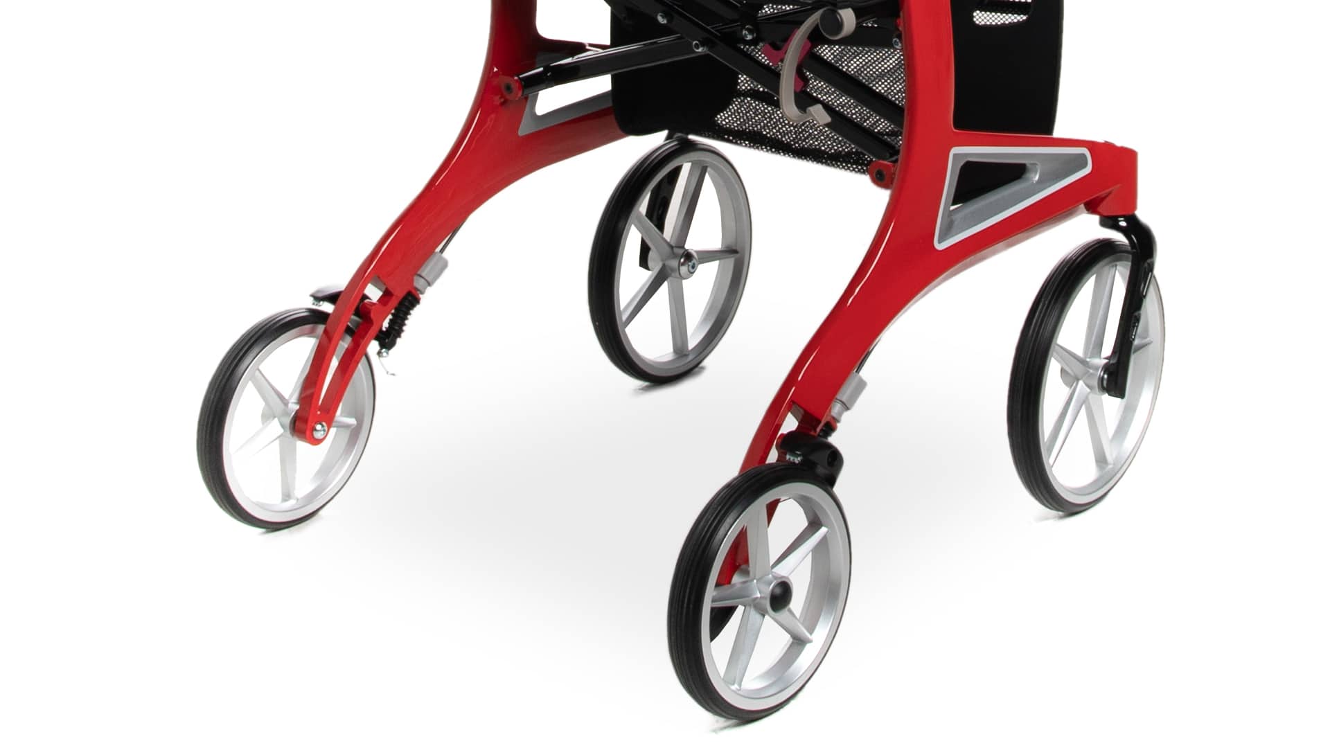 Hero Medical Outdoor Lite Seat Walker (Aluminium) - Medium Size Red