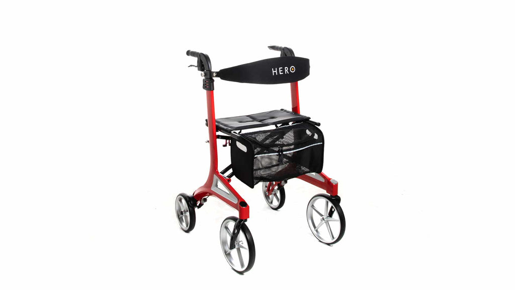 Hero Medical Outdoor Lite Seat Walker (Aluminium) - Tall Size Red