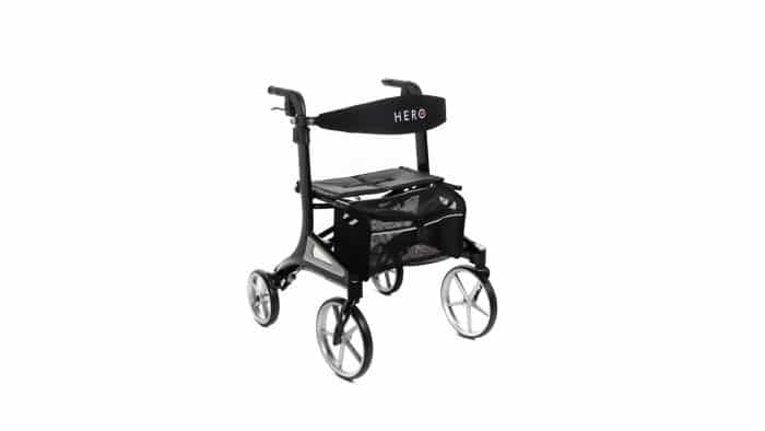 Hero Medical Outdoor Lite Seat Walker (Aluminium) - Medium Size Black