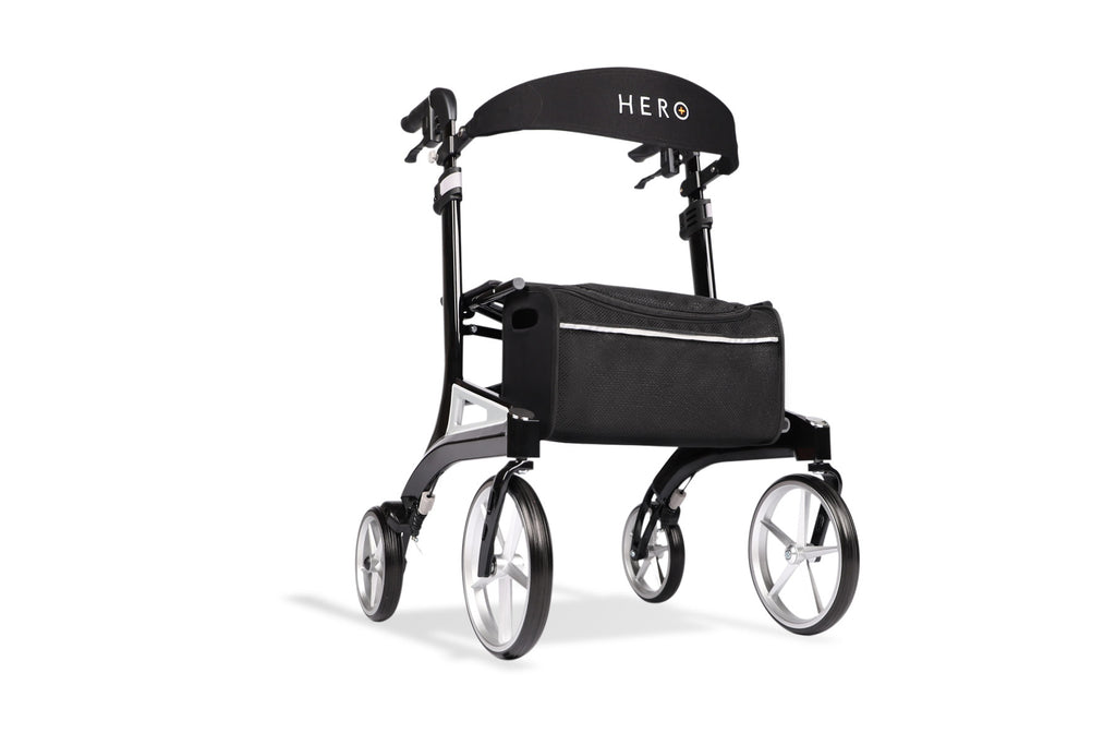 Hero Medical Outdoor Lite Seat Walker (Aluminium) - Medium Size Black