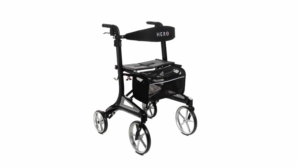 Hero Medical Outdoor Lite Seat Walker (Aluminium) - Tall Size Black