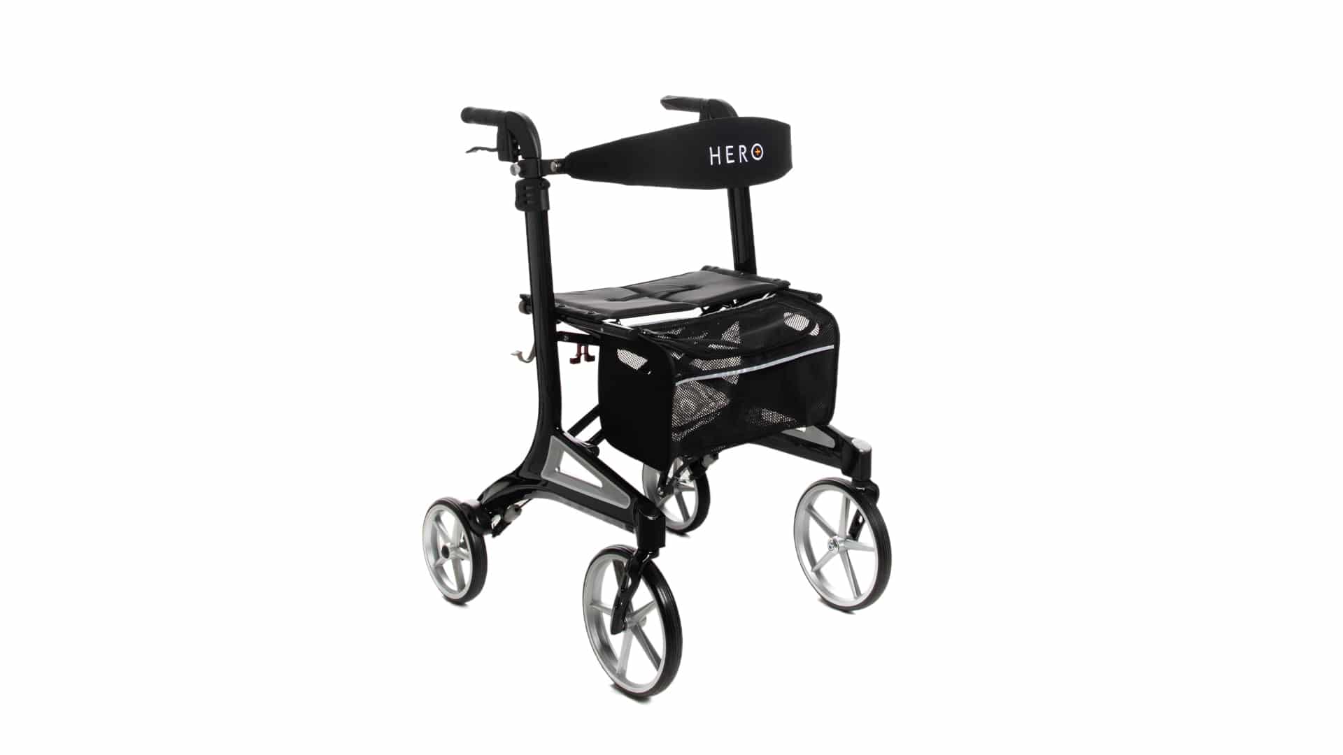 Hero Medical Outdoor Lite Seat Walker (Aluminium) - Tall Size Black