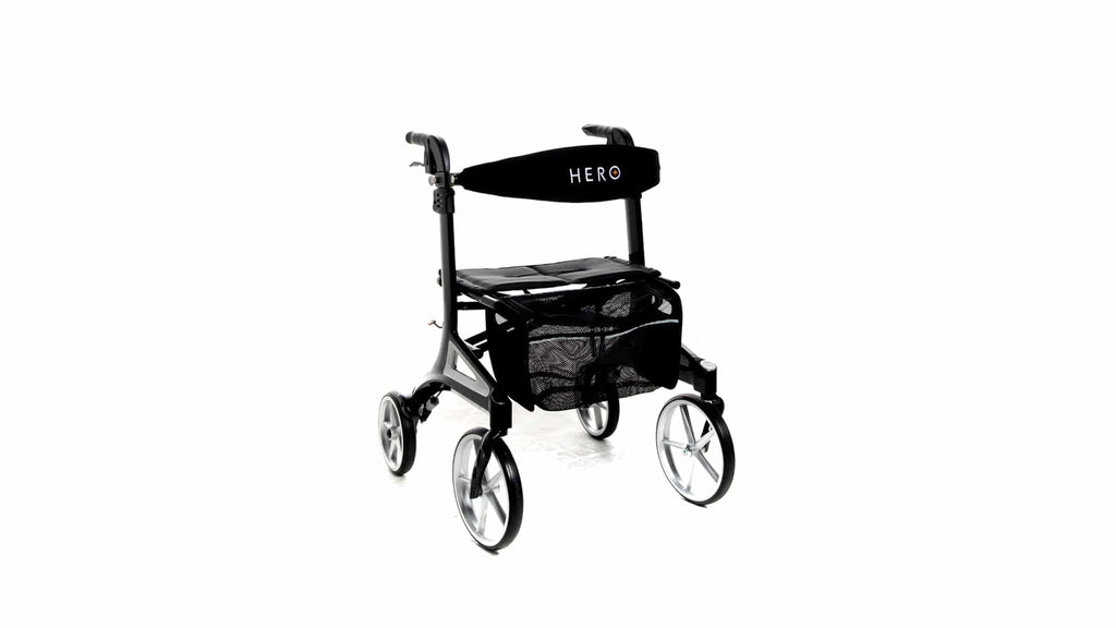 Hero Medical Outdoor Lite Seat Walker (Aluminium) - Low Size Black