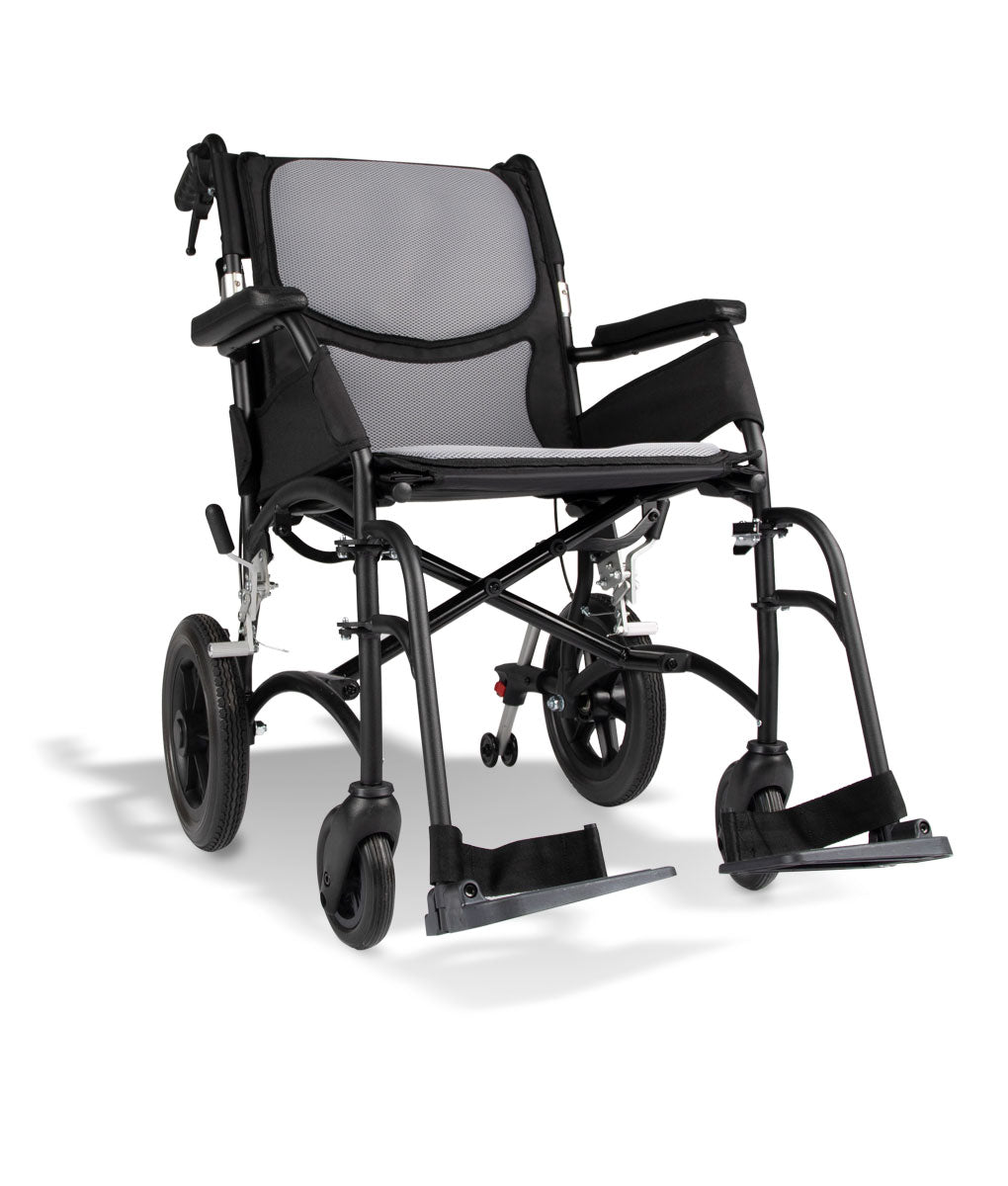 Hero Medical Wheelchair Premium Comfy Lite 18" Transit - Matte Black