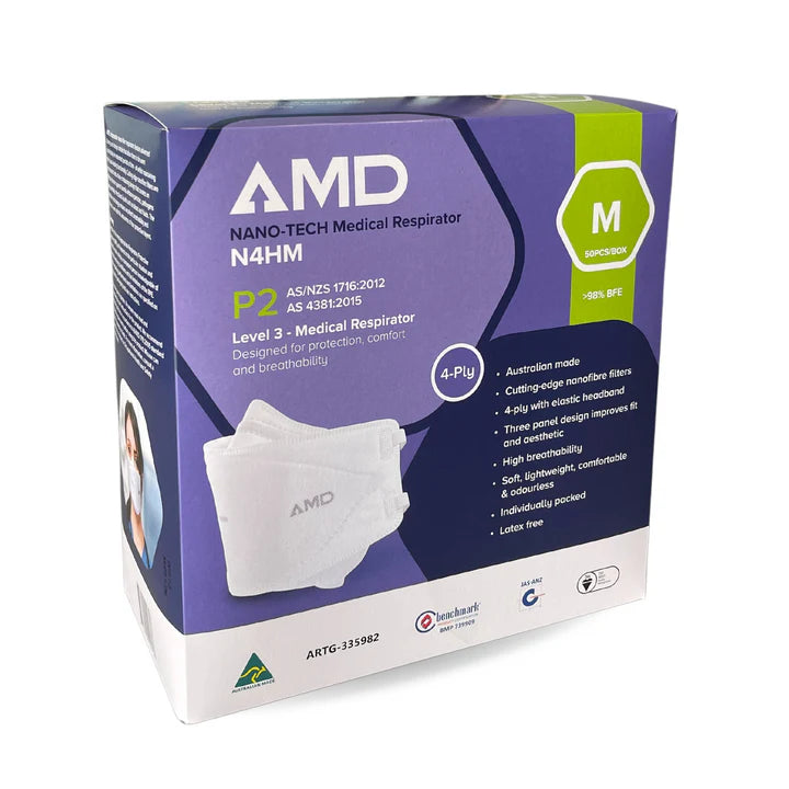 AMD P2 Headband Masks White - Medium (1Box/50masks)