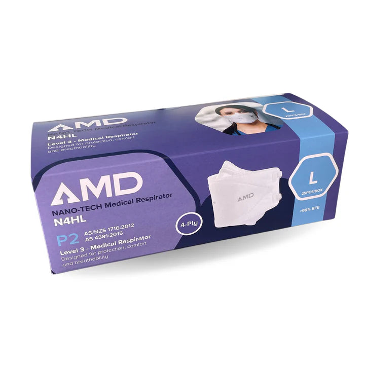 AMD P2 Headband Masks White - Large (1Box/25masks)