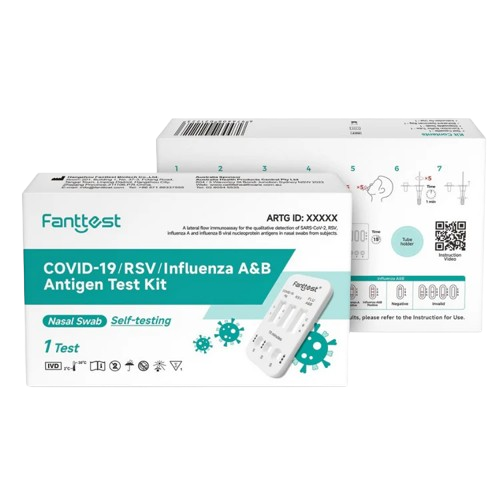 Fanttest RSV/ Covid 19 / Influenza A&B 4-in-1 Combo Antigen Test Kit (1 x Test Pack)