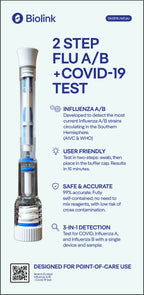 BIOLINK INFLUENZA       A&B + Covid Rapid Antigen Test.          High Sensitivity (Box of 20)