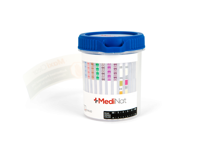 Maxi Clear - 9 Urine Drug Test Cup / Detects up to 9 drugs plus Alcohol test strip. (1 Test)