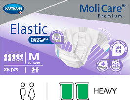 Molicare Premium Elastic Medium 8 Drops 85cm-120cm 3144ml Continence Care(26pcs/Pack)