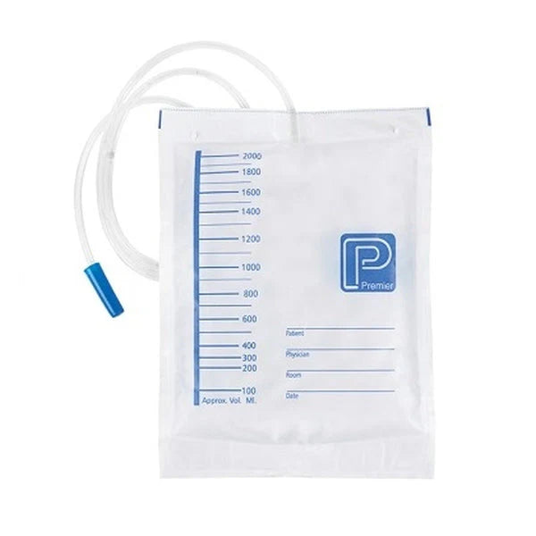 Premier Night Drainage Bag, No Outlet, 120cm Tube, 2000ml (10 x Pack)