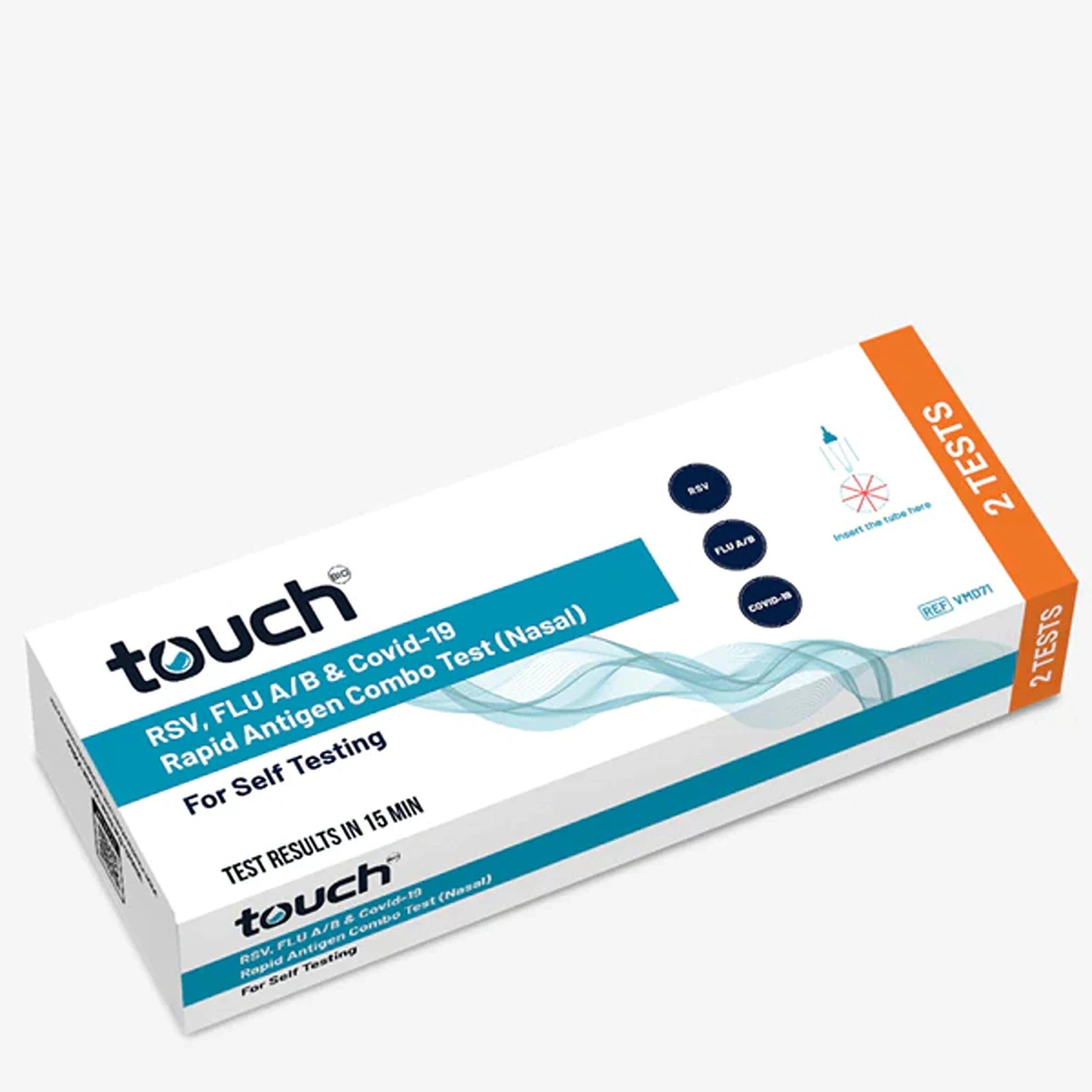 Touch Bio: RSV, FLU A&B, COVID-19 Combo Rapid Tests, High Sensitivity (2xTest Kit)