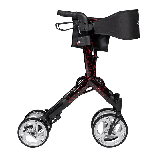 ASPIRE STRIDE Adjustable Height Seat Walker - Marble Red/Black