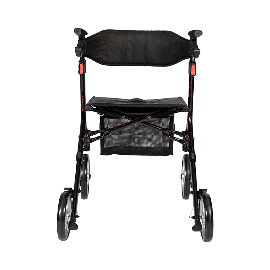 ASPIRE STRIDE Adjustable Height Seat Walker - Marble Red/Black