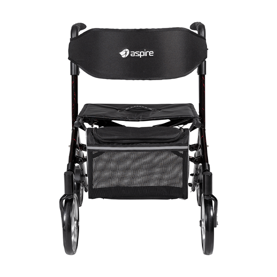 ASPIRE STRIDE Adjustable Height Seat Walker - Marble Red/Black