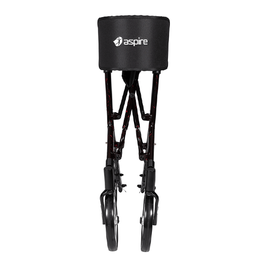 ASPIRE STRIDE Adjustable Height Seat Walker - Marble Red/Black