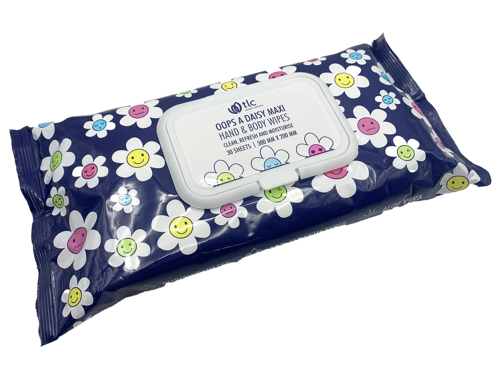 Wipes | TLC Oops a Daisy Bamboo Maxi Wipes | Large (30)