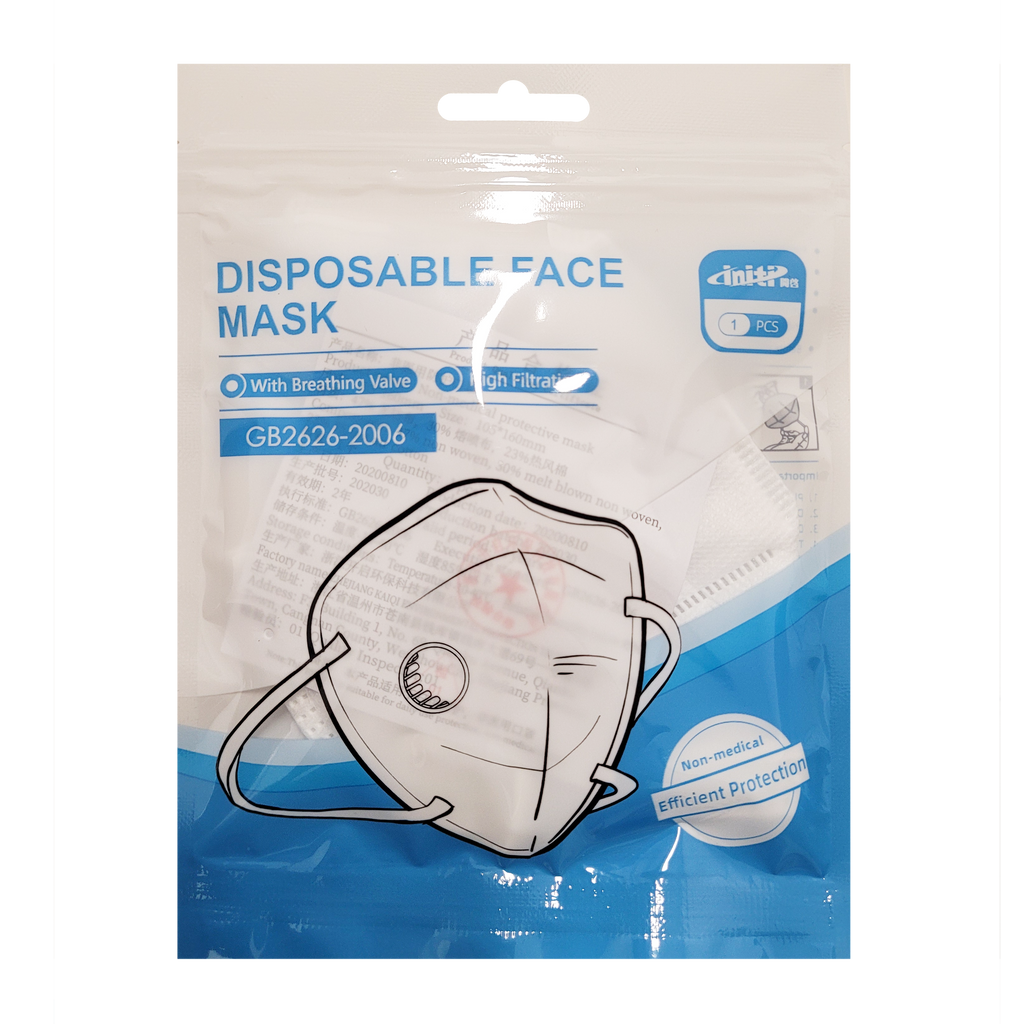 KN95 Respirator | INITI Dustproof with Breathing Valve | Non-Medical Mask | Industrial | (1 Box/20 Masks)