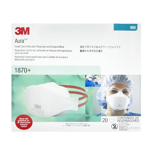 3M N95 Respirator | Aura™ 1870+ | Hospital Grade (1 Carton/240masks)