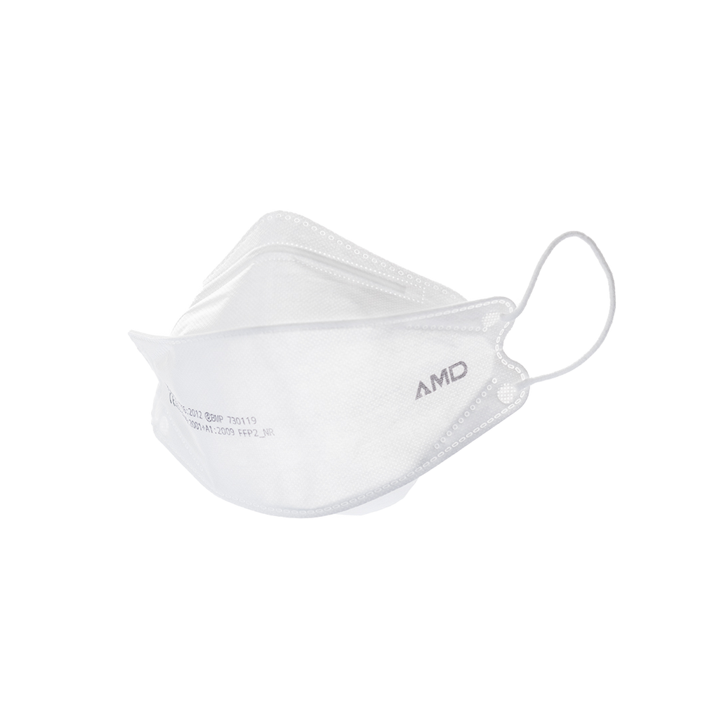 P2 Face Masks | Australian Made | AMD Nanotech Level 3 | EarLoop - WHITE | 4xPly (1Box/50mask)